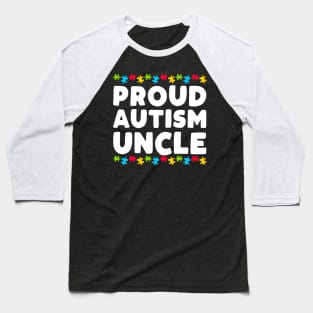 Mens Autism Awareness Proud Autism Uncle Baseball T-Shirt